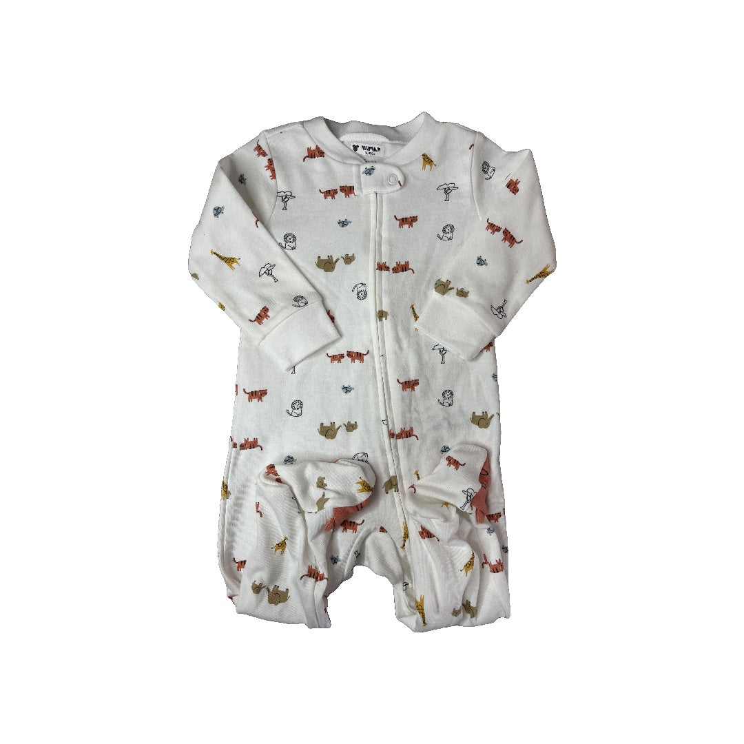 Carters Unisex White | animals Pajamas Size: 6-9 months White | animals