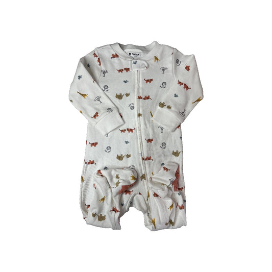 Carters Unisex White | animals Pajamas Size: 6-9 months White | animals