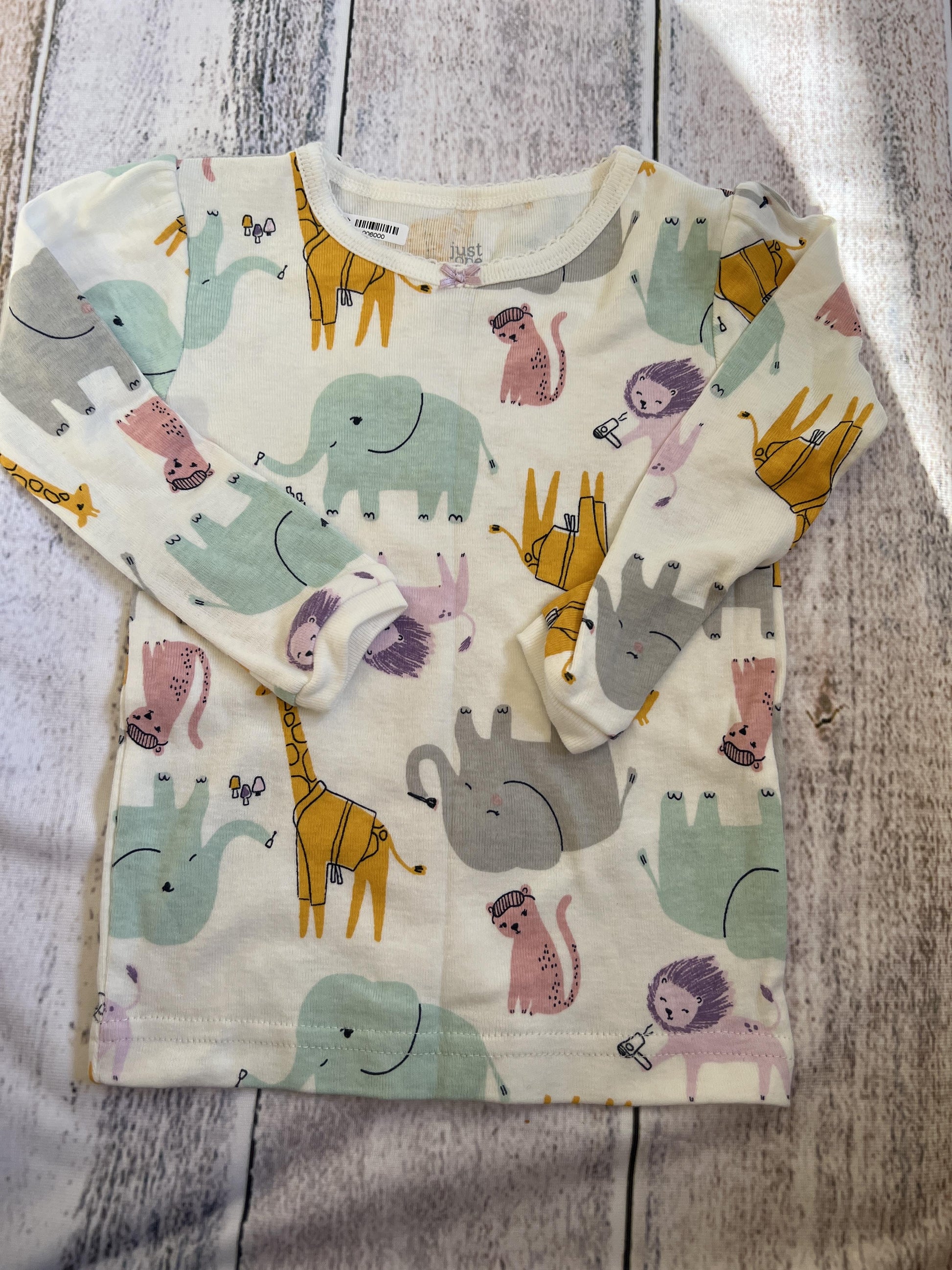 Just Born Girls White | animals Pajamas Size: 12M White | animals
