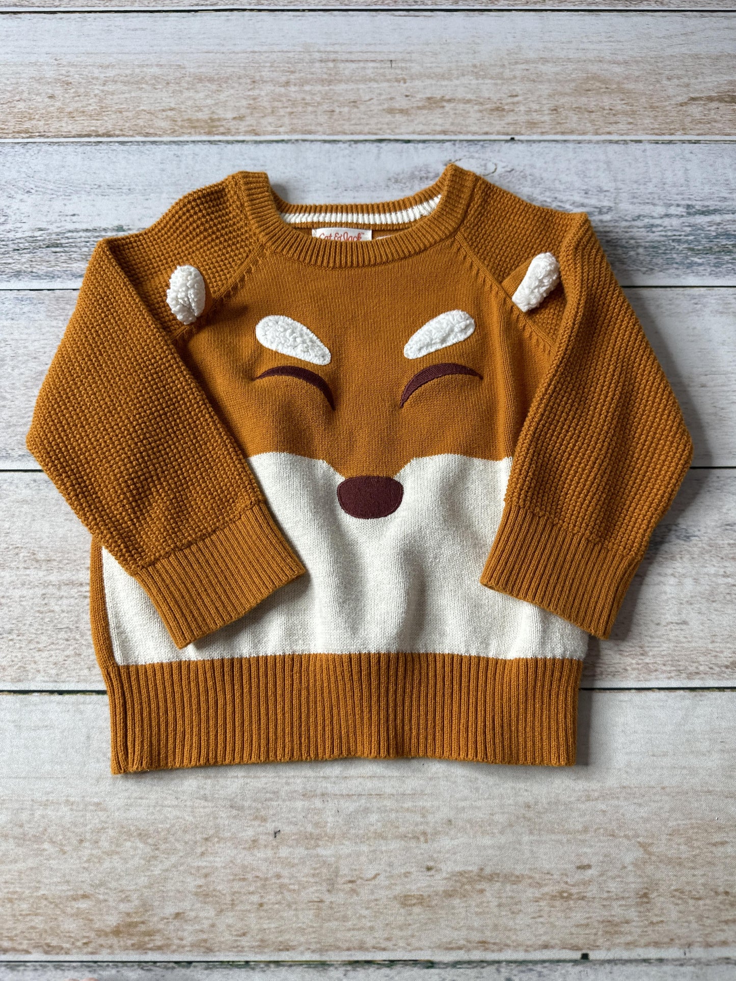 Cat & Jack Unisex White | animals Sweater Size: 12-18 months White | animals
