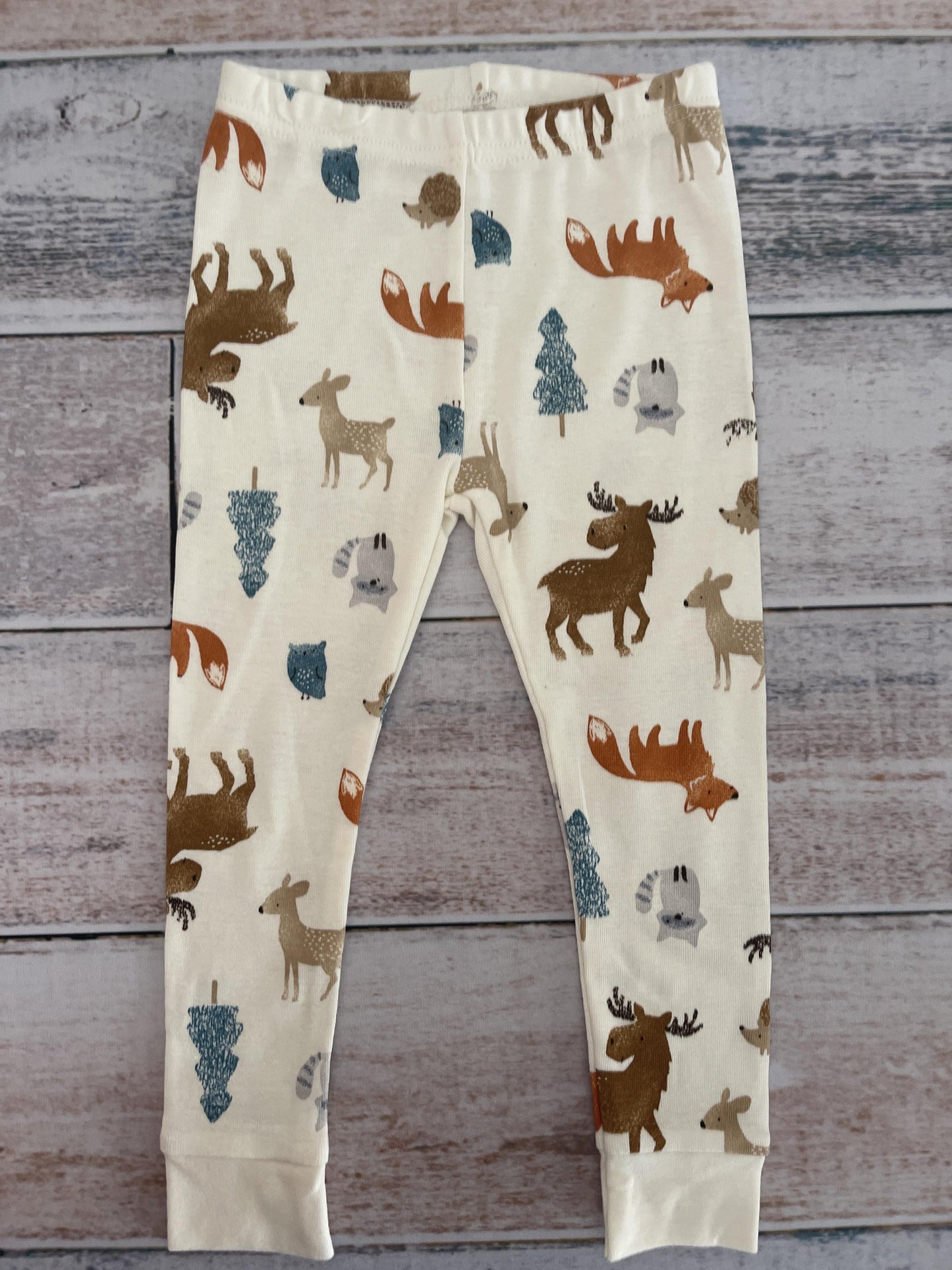 Carters Unisex White | animals Pajamas Size: 18 months White | animals