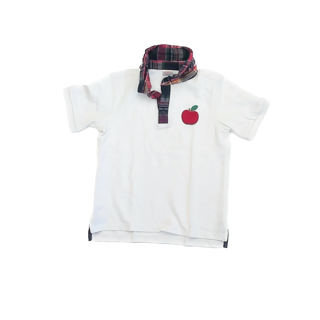 Gymboree Boys White Apple Polo Shirt Size: 5T White Apple