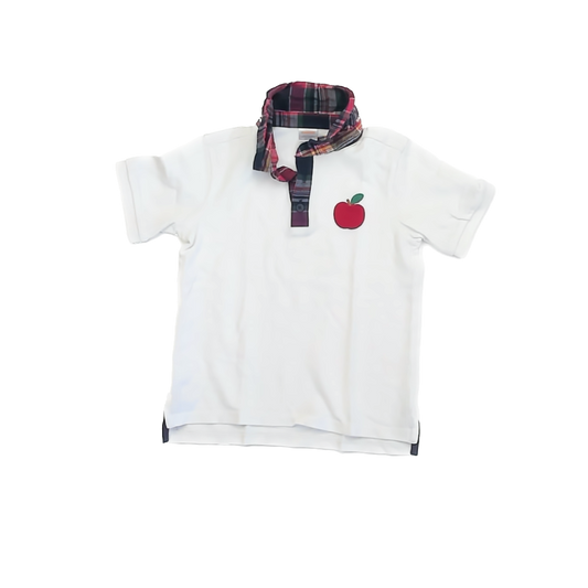Gymboree Boys White Apple Polo Shirt Size: 5T White Apple