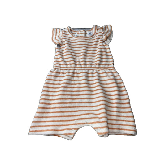 Nordstrom Girls White | Apricot | Stripe Romper Size: 9 months White | Apricot | Stripe