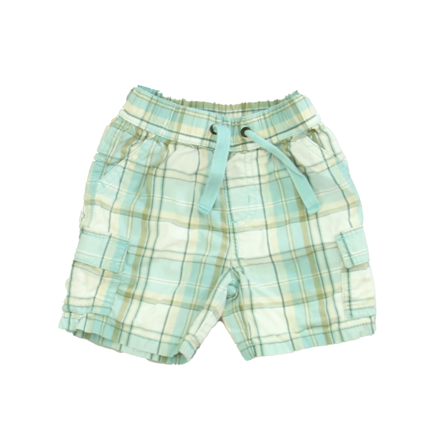 Gymboree Boys White | Aqua | Tan Shorts Size: 6-12 Months White | Aqua | Tan