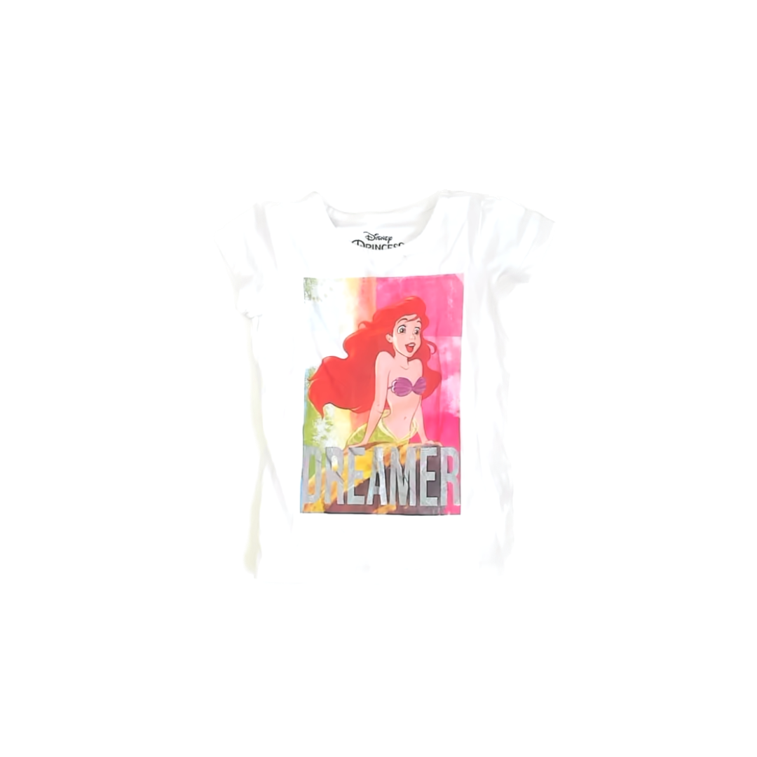 Disney Girls White Ariel T-Shirt Size: 5T White Ariel