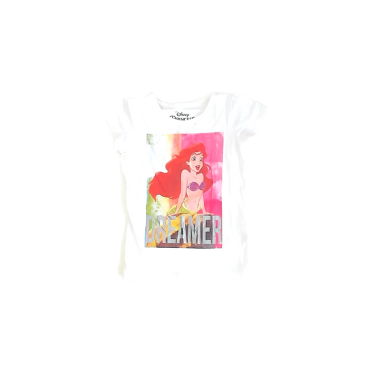 Disney Girls White Ariel T-Shirt Size: 5T White Ariel