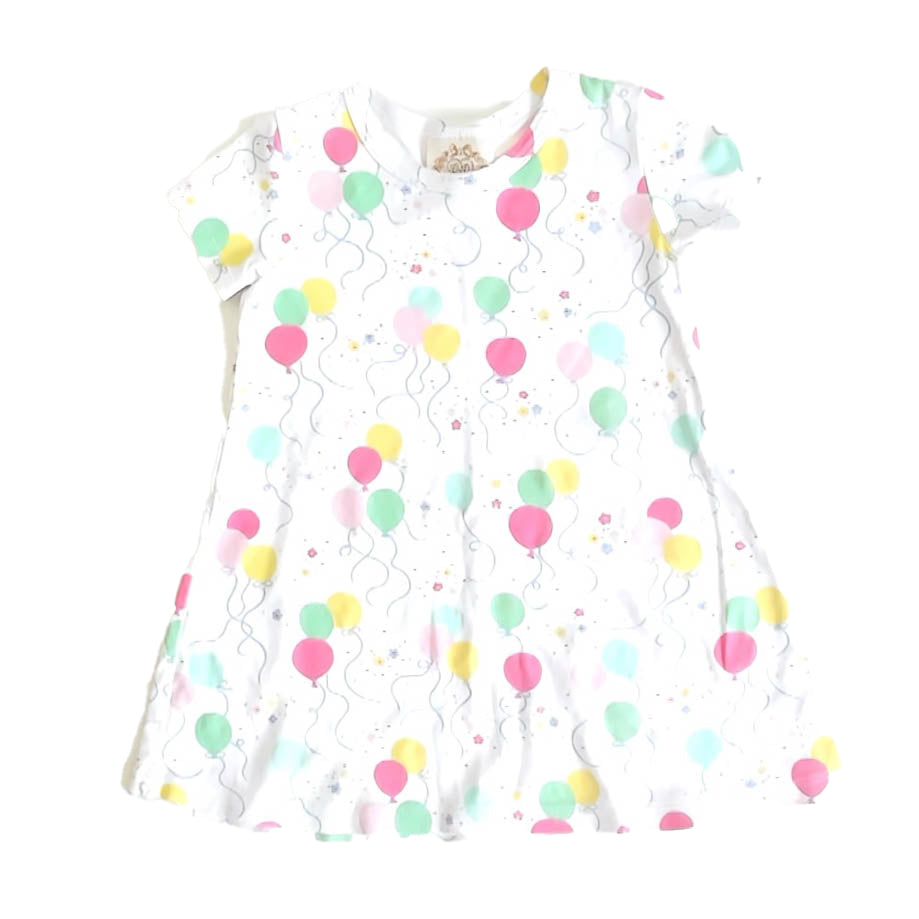 Beaufort Bonnet Girls White Balloons Dress Size: 2T White Balloons