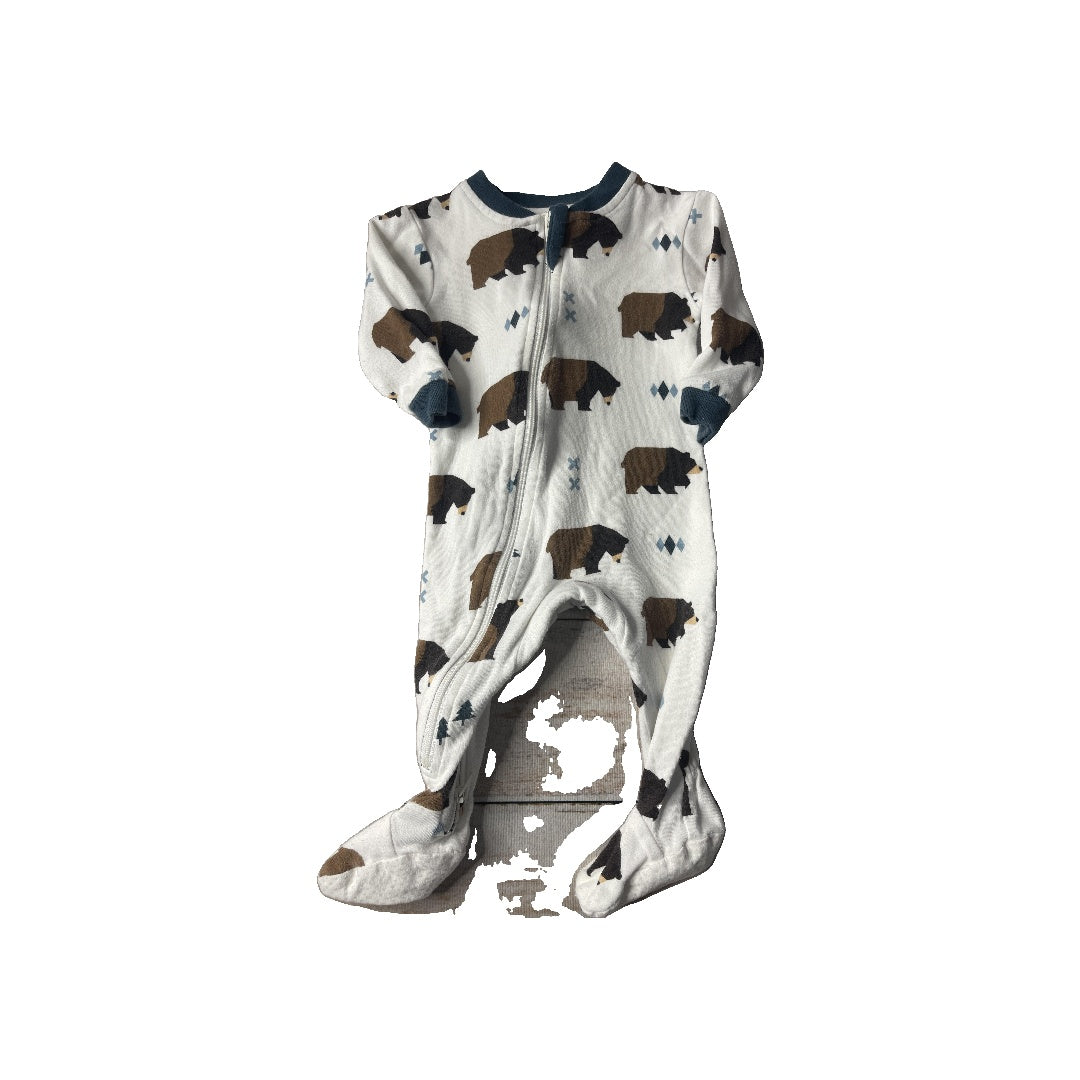 zippy jamz Boys White | bears | Brown Pajamas Size: 3-6 months White | bears | Brown