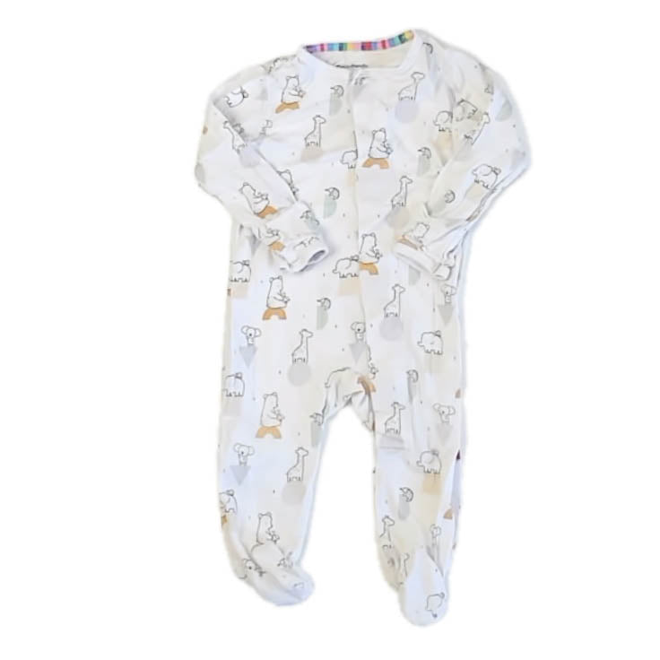 Magnetic Me Unisex White Bears 1-piece footed Pajamas Size: 0-3 Months White Bears