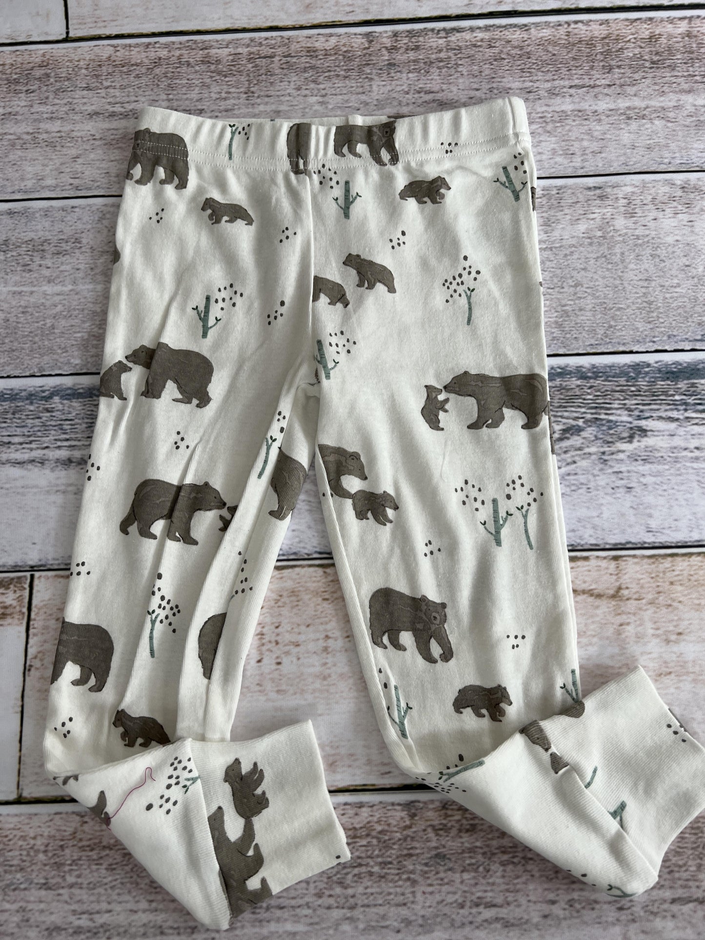 Oliver & Rain Unisex White | bears Pants Size: 4T White | bears