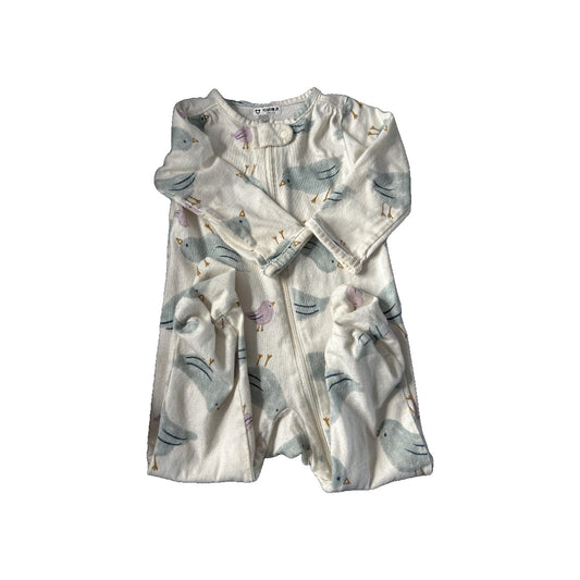 Carters Unisex White | Birds | Blue Pajamas Size: 9 months White | Birds | Blue