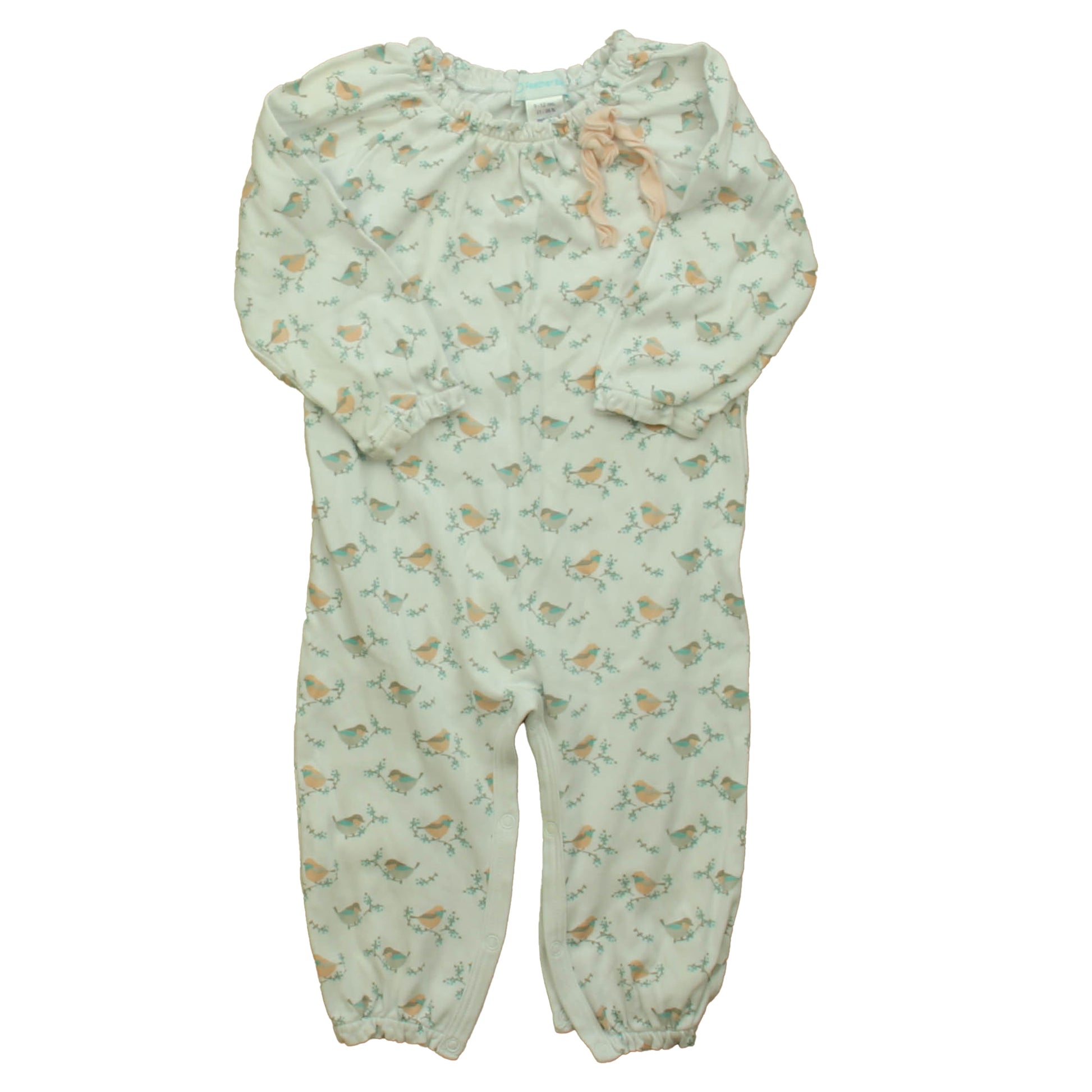 Feather Baby Girls White Birds Long Sleeve Outfit Size: 9-12 Months White Birds