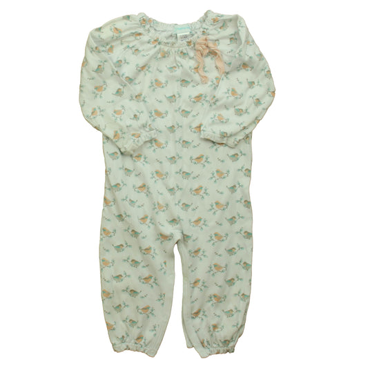 Feather Baby Girls White Birds Long Sleeve Outfit Size: 9-12 Months White Birds