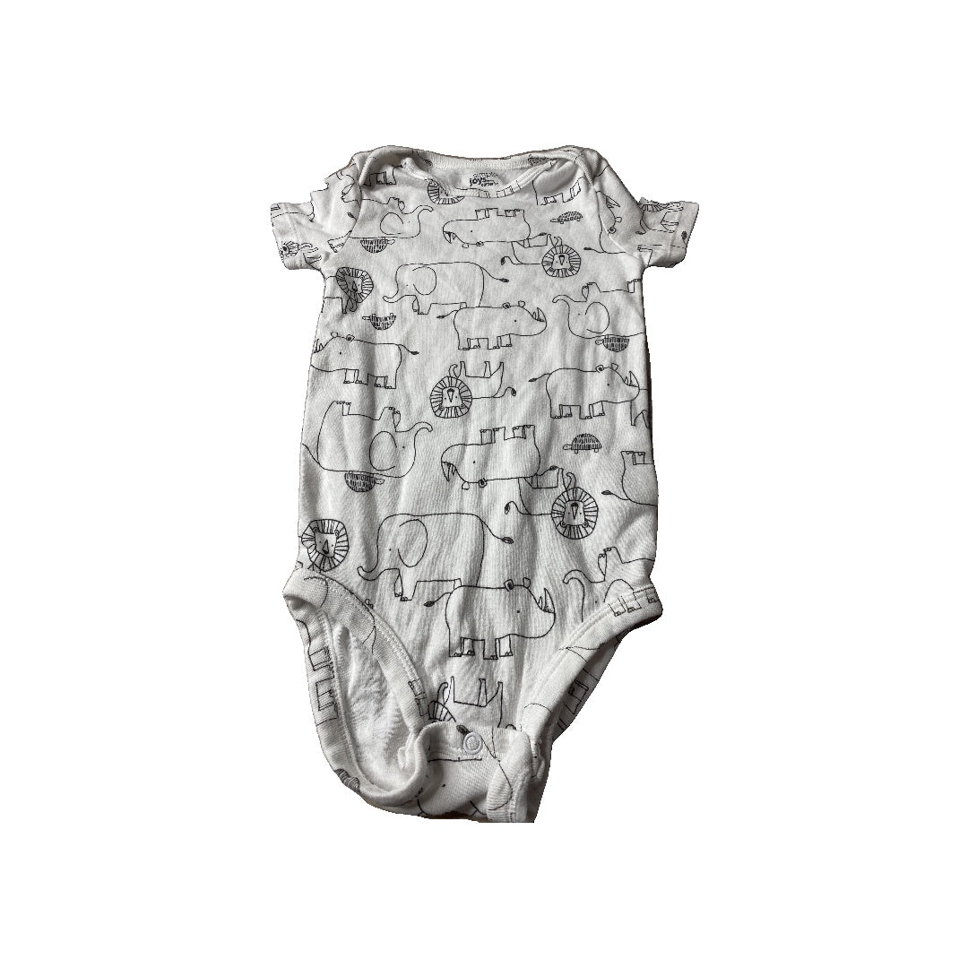 Carters Unisex White | Black | animals Onesie Size: 24 months White | Black | animals