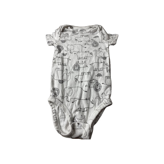 Carters Unisex White | Black | animals Onesie Size: 24 months White | Black | animals