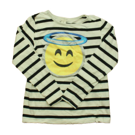 Crewcuts Girls White | Black Emoji Long Sleeve T-Shirt Size: 8 Years