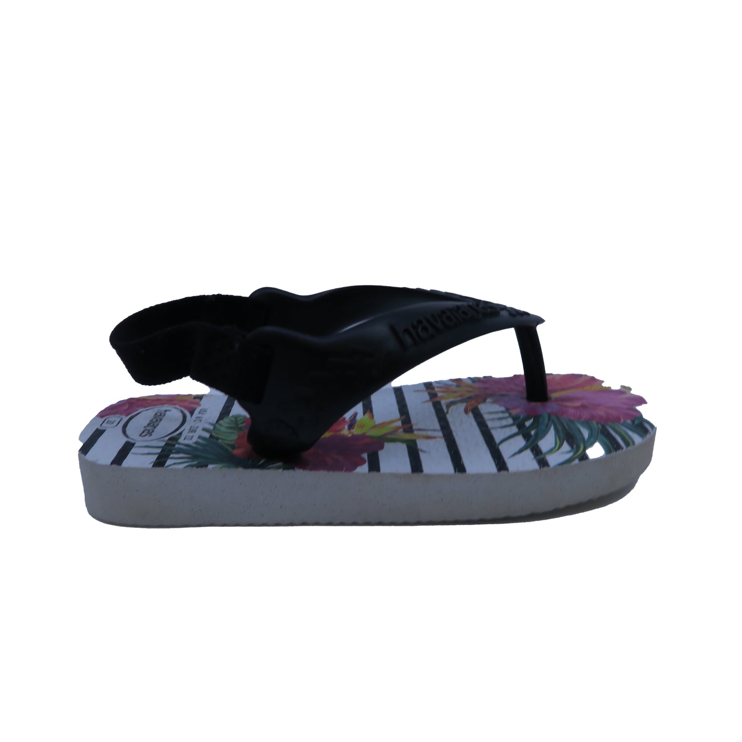 Havaianas Girls White | Black Floral Flip Flops Size: 5 Toddler White | Black Floral