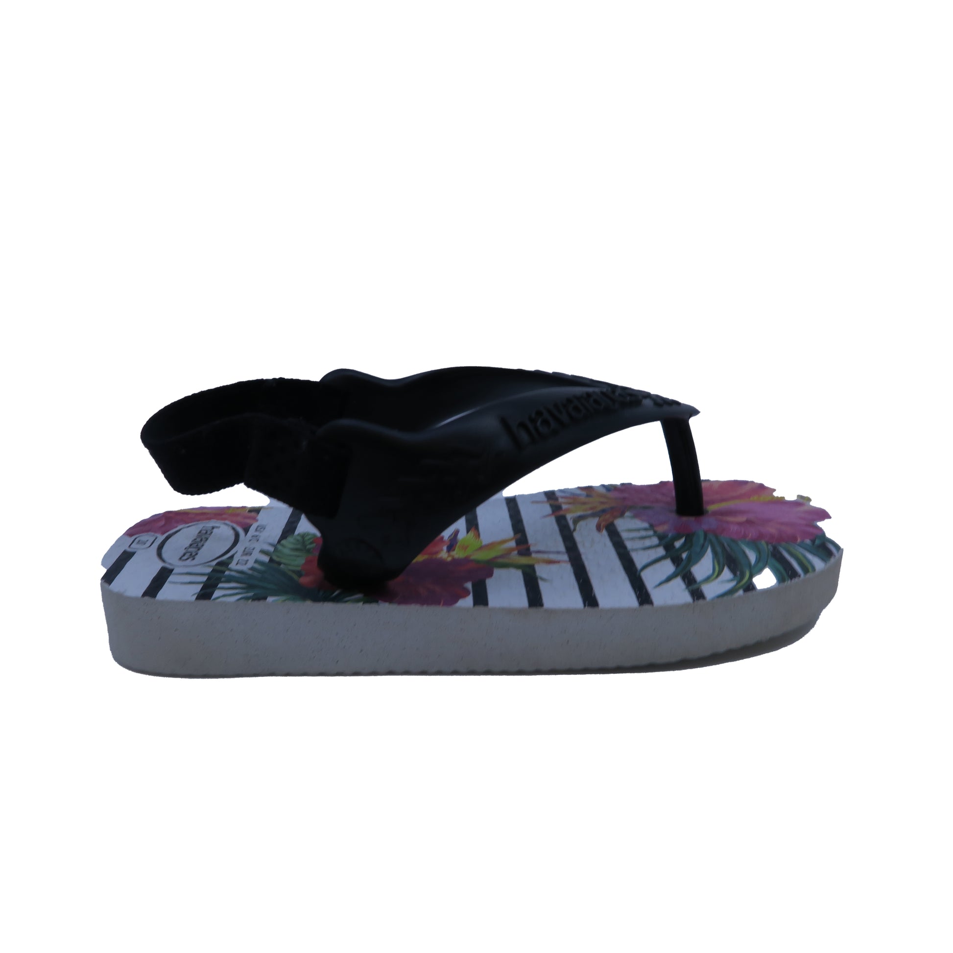 Havaianas Girls White | Black Floral Flip Flops Size: 5 Toddler White | Black Floral