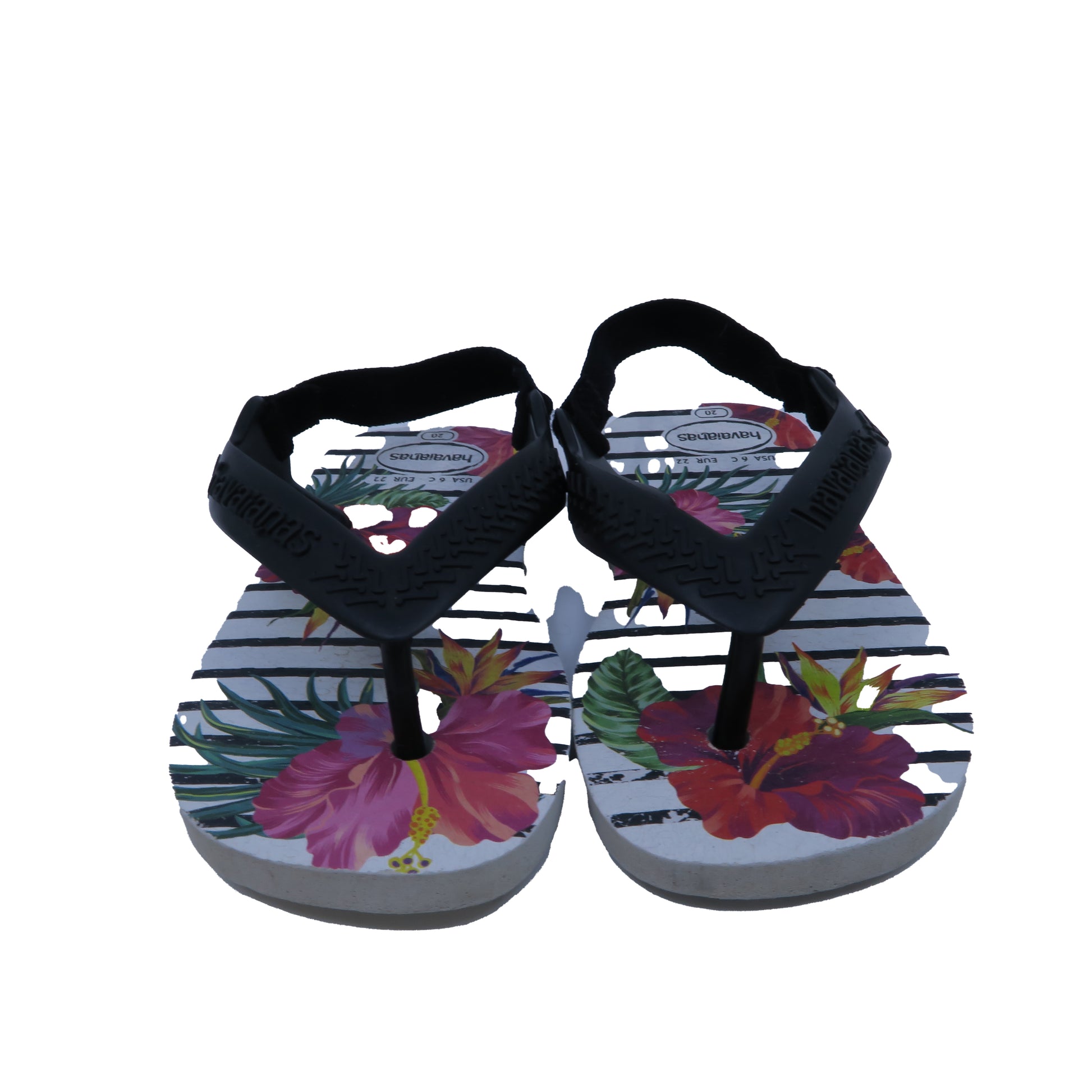 Havaianas Girls White | Black Floral Flip Flops Size: 5 Toddler White | Black Floral