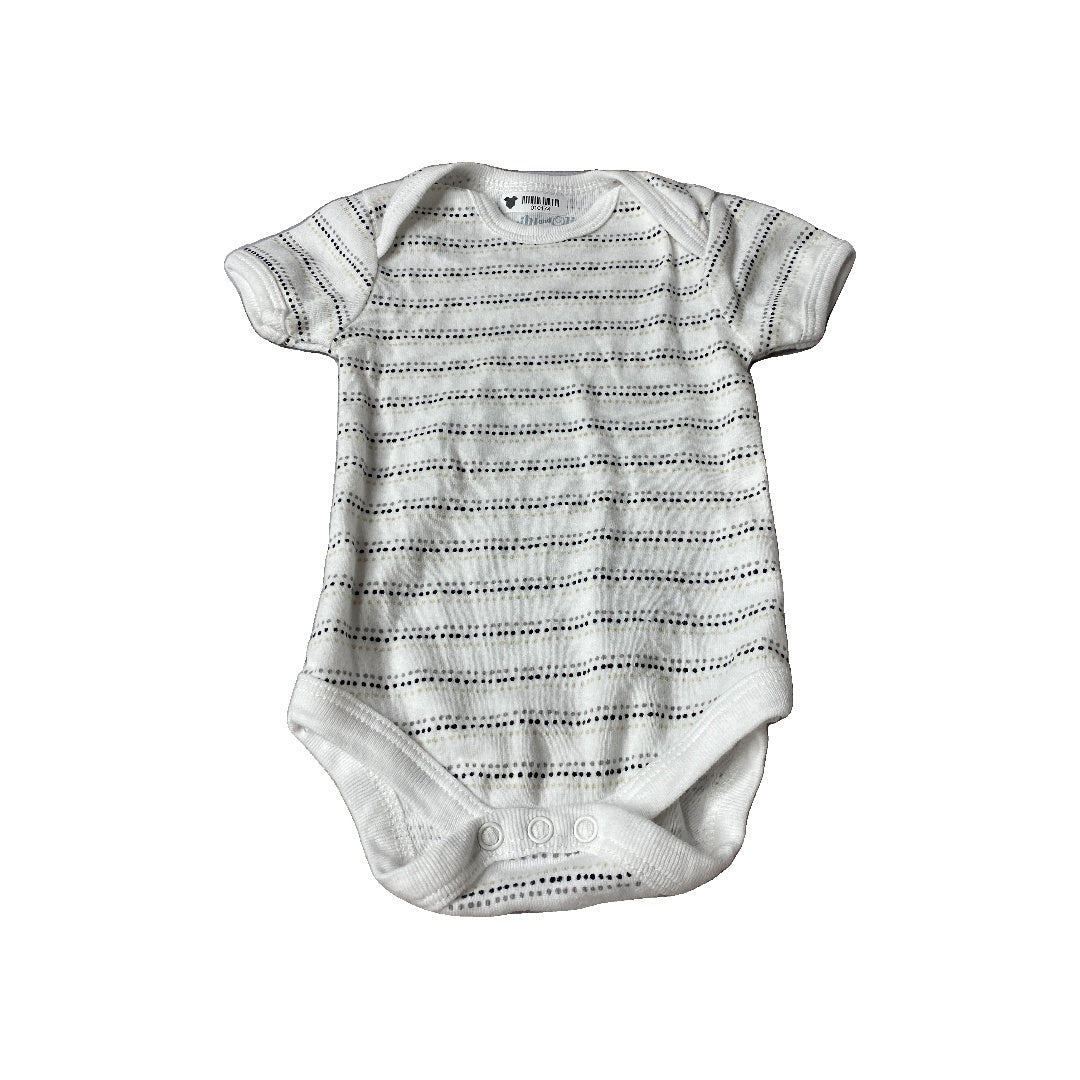 Emily and Oliver Unisex White | Black | Grey | Dots Onesie Size: 0-3 months White | Black | Grey | Dots