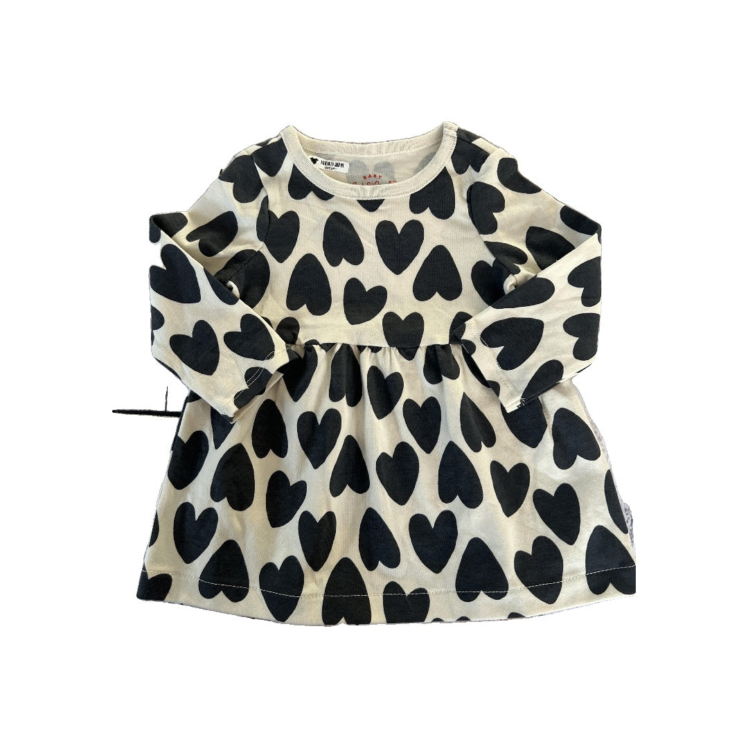 Cat & Jack Girls White | Black | Hearts Dress Size: 3-6 months White | Black | Hearts