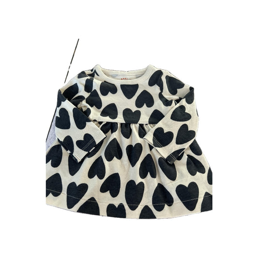 Cat & Jack Girls White | Black | Hearts Dress Size: Newborn White | Black | Hearts