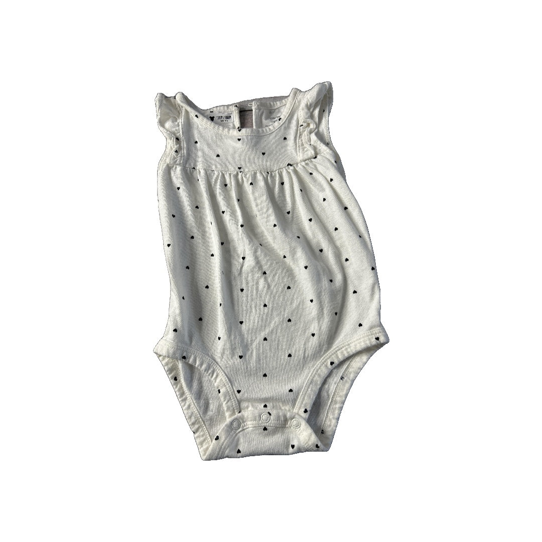 Carters Girls White | Black | Hearts Onesie Size: 12-18 months White | Black | Hearts