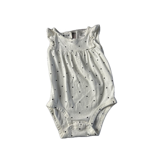 Carters Girls White | Black | Hearts Onesie Size: 12-18 months White | Black | Hearts
