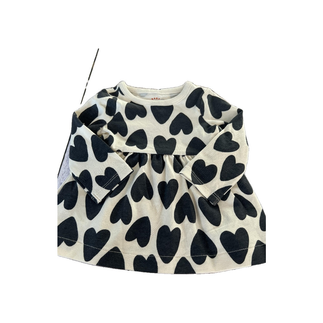 Cat & Jack Girls White | Black | Hearts Dress Size: Newborn White | Black | Hearts