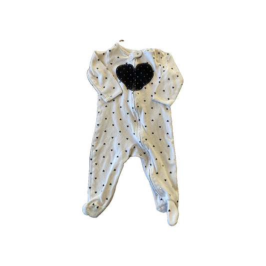 Carters Girls White | Black | Hearts Pajamas Size: 9 months White | Black | Hearts