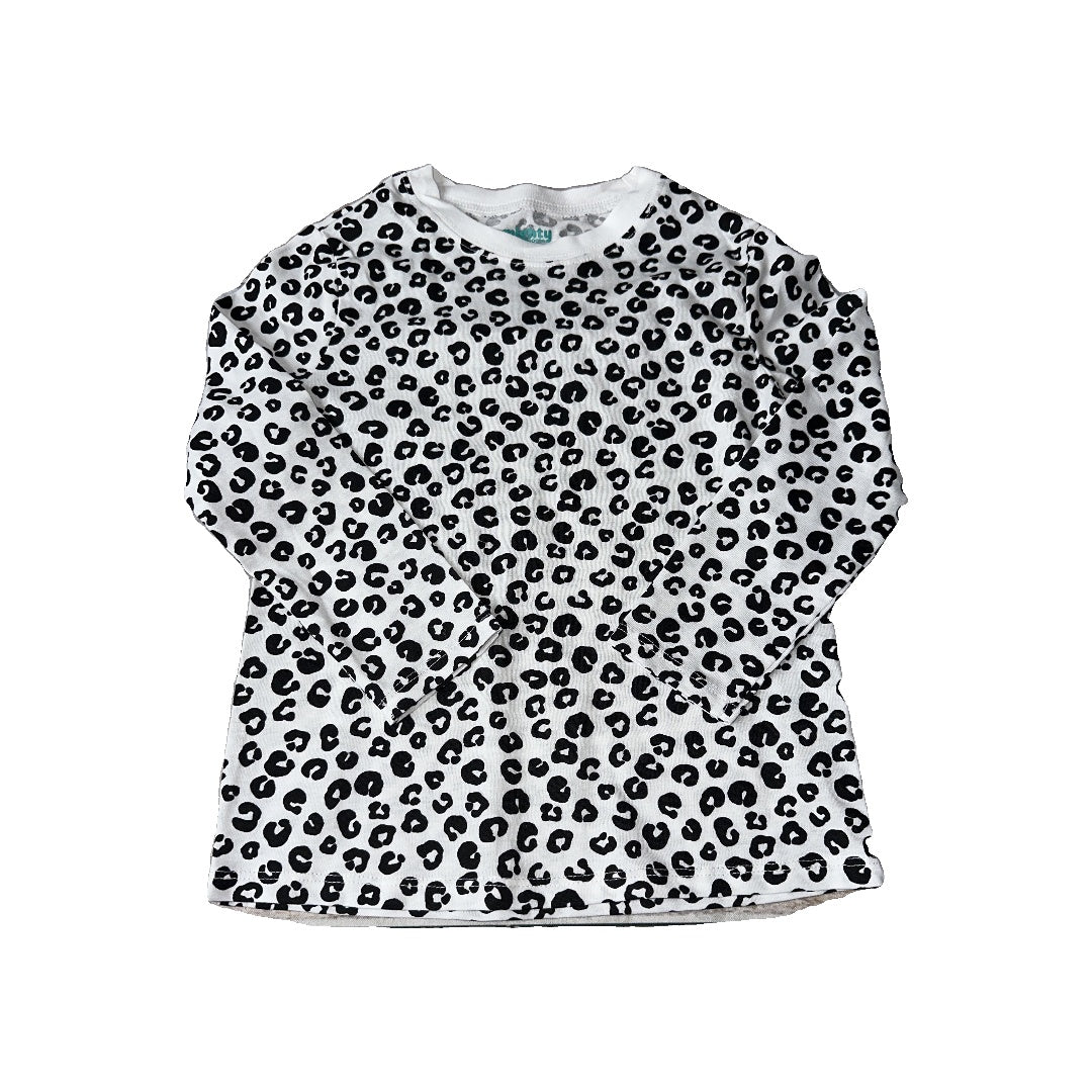 Mighty Girls White | Black | Leopard print Long Sleeve Shirt Size: 3T White | Black | Leopard print