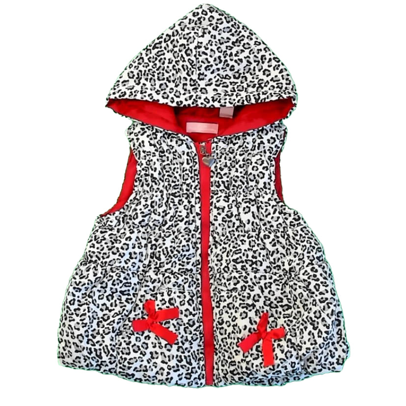 Kids Headquarters Girls White | Black Leopard Vest Size: 4T White | Black Leopard