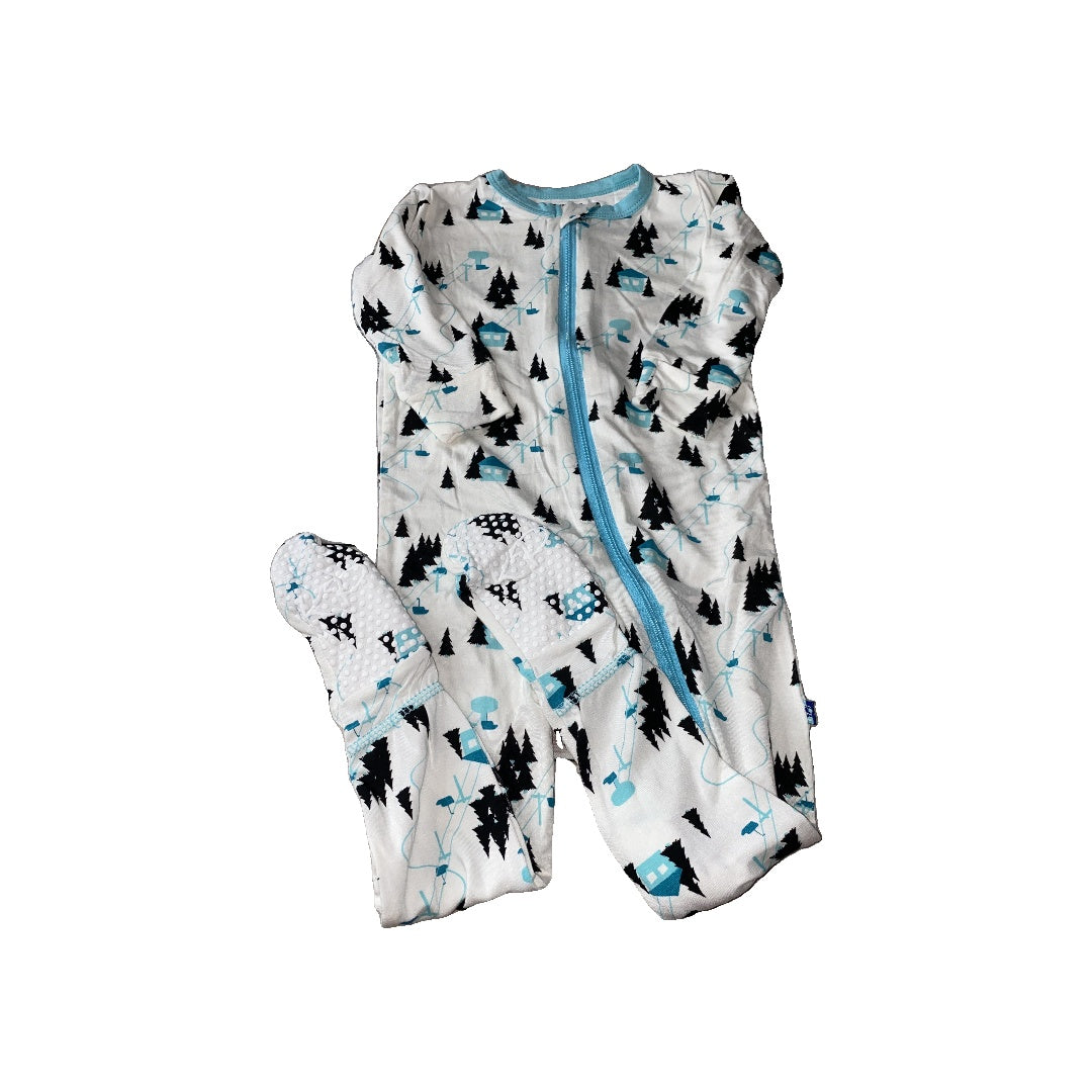 KicKee Pants Boys White | Black | Light Blue Pajamas Size: 18-24 months White | Black | Light Blue