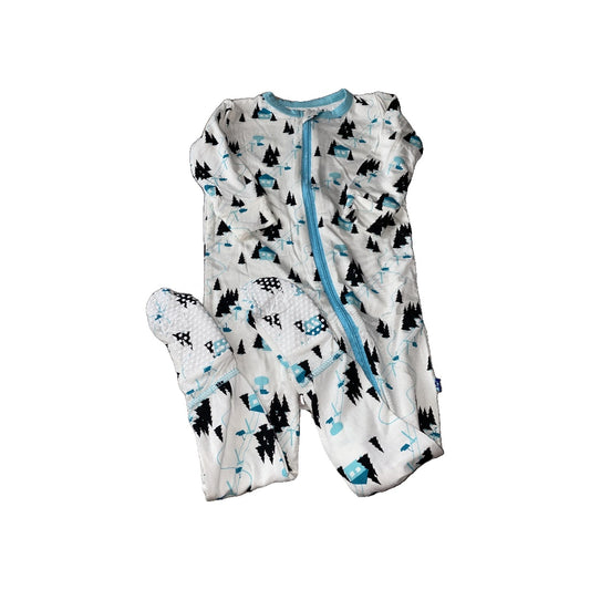 KicKee Pants Boys White | Black | Light Blue Pajamas Size: 18-24 months White | Black | Light Blue