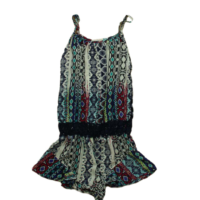 Vintage Havana Girls White | Black Multi Romper Size: 14 Years