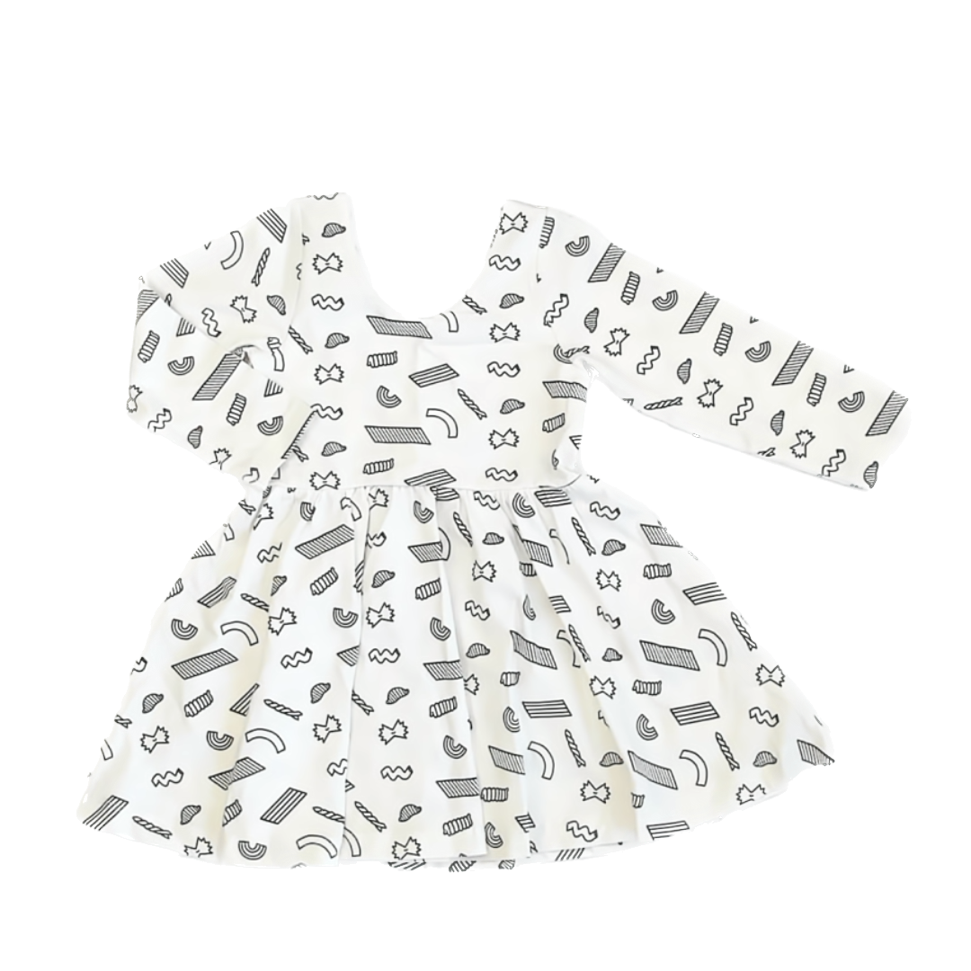 Monica & Andy Girls White | Black Pattern Dress Size: 2T White | Black Pattern
