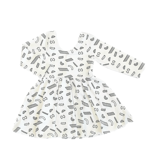 Monica & Andy Girls White | Black Pattern Dress Size: 2T White | Black Pattern