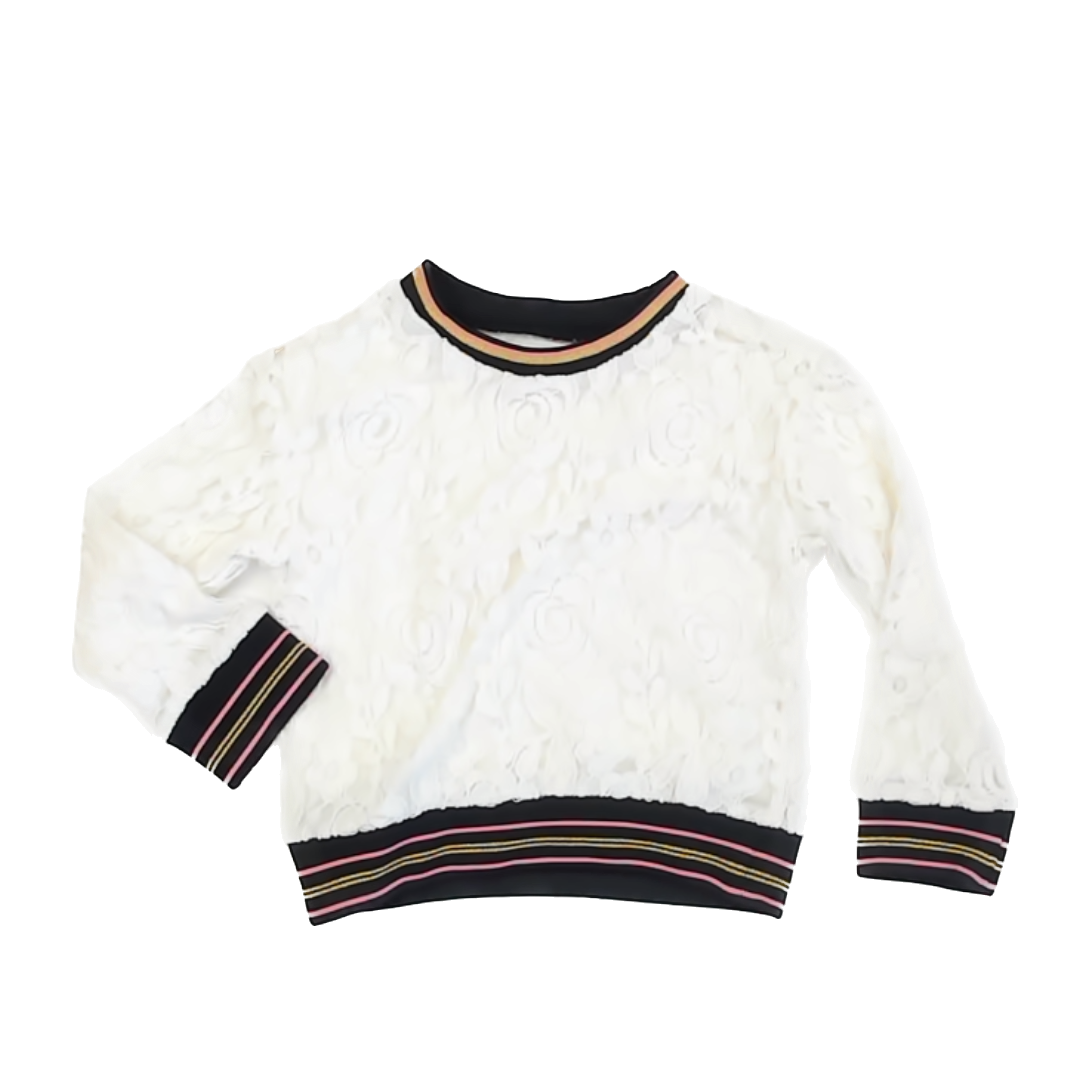 Rockets Of Awesome Girls White | Black | Pink Long Sleeve Shirt Size: 5T White | Black | Pink