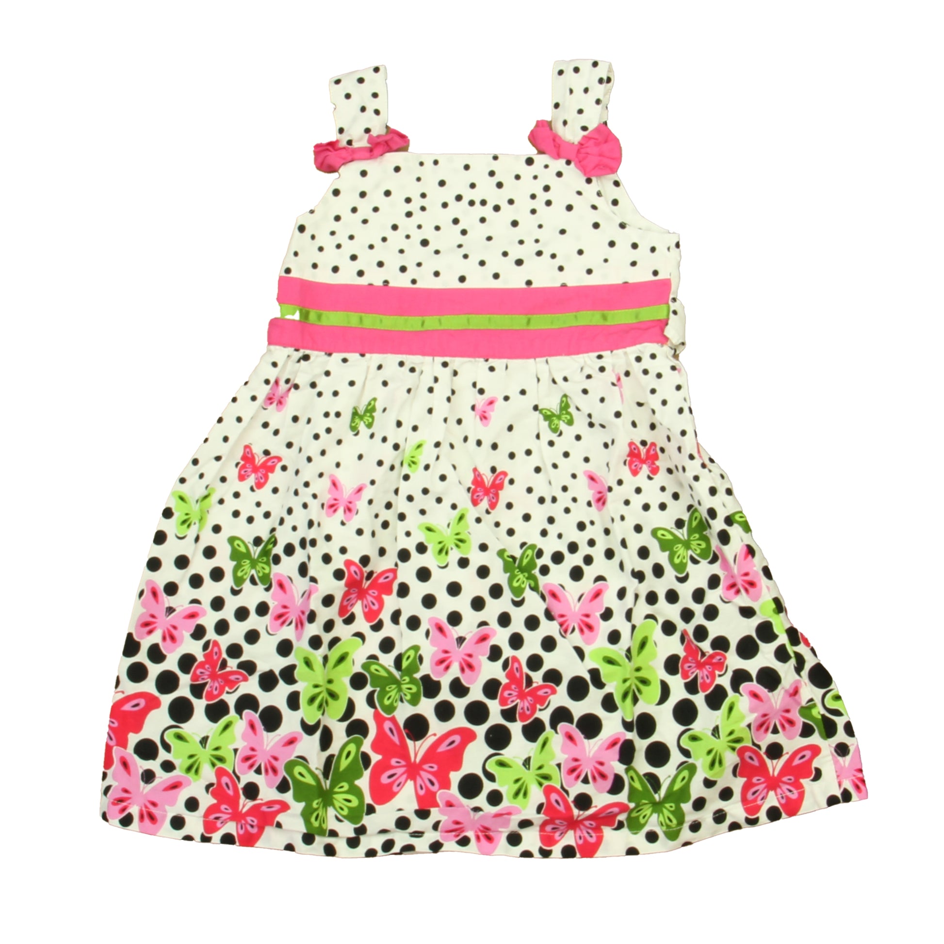 Sunboree Girls White | Black | Pink Dress Size: 2-3T White | Black | Pink