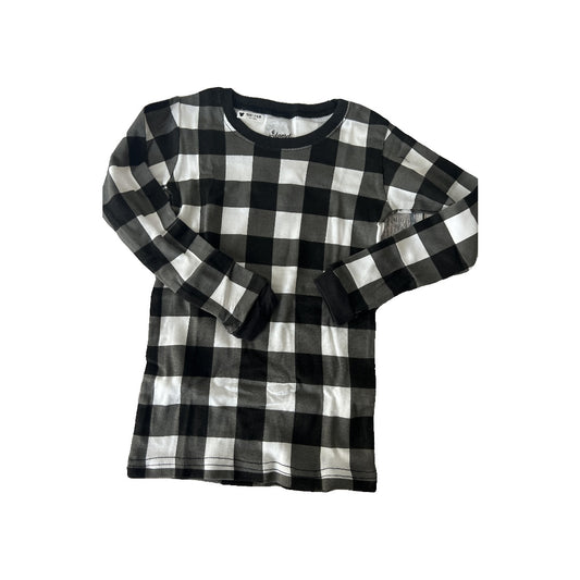 Leveret Unisex White | Black | plaid Pajamas Size: 5 White | Black | plaid
