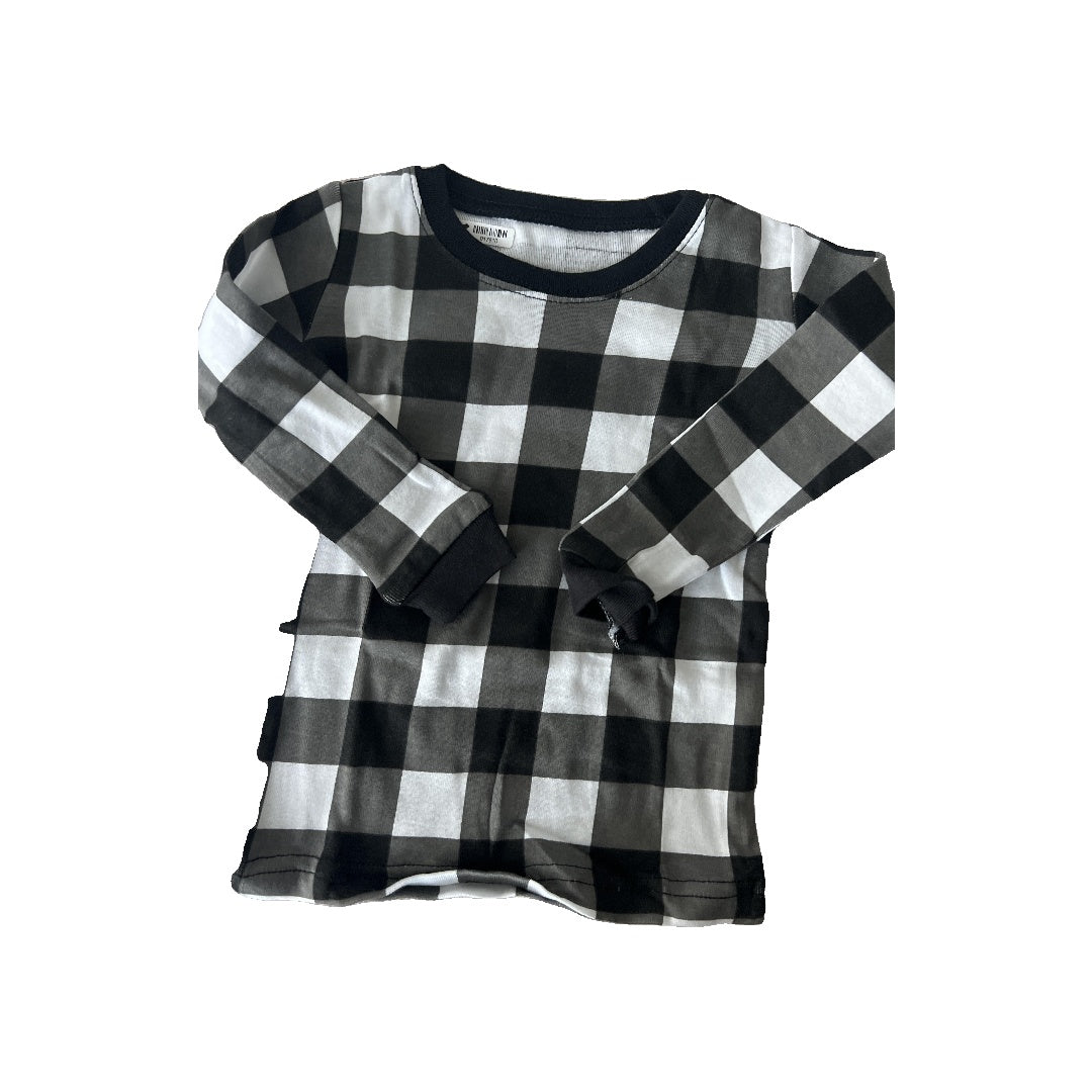 Leveret Unisex White | Black | plaid Pajamas Size: 2T White | Black | plaid