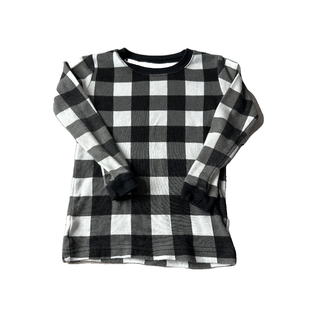 Leveret Unisex White | Black | plaid Pajamas Size: 3T White | Black | plaid