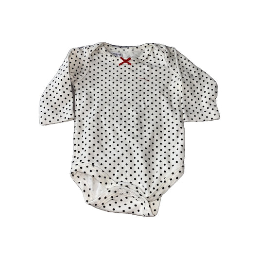 HB Girls White | Black | polka dot Onesie Size: 0-3 months White | Black | polka dot