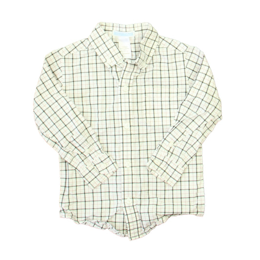 Janie and Jack Boys White | Black | Red Plaid Button Down Long Sleeve Size: 18-24 Months White | Black | Red Plaid