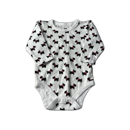 HB Girls White | Black | Red Onesie Size: 3 months White | Black | Red