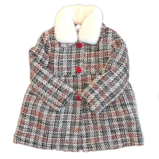 Brums Girls White | Black | Red Winter Coat Size: 3T White | Black | Red