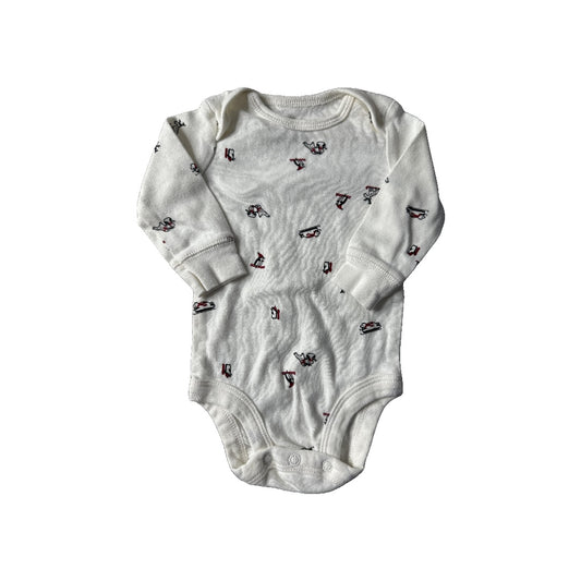 Carters Unisex White | Black | Red Onesie Size: 3 months White | Black | Red