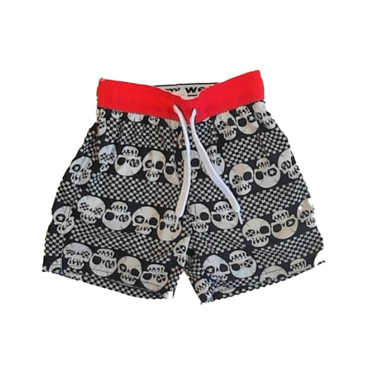Wes and Willy Boys White | Black Skulls Trunks Size: 3T White | Black Skulls