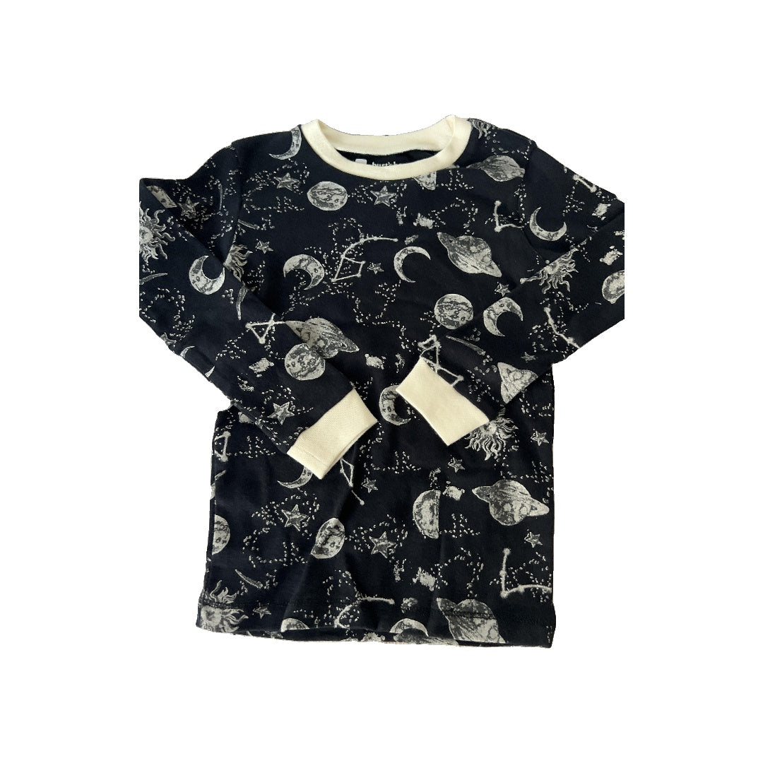 Burt's Bees Unisex White | Black | Space Pajamas Size: 4T White | Black | Space